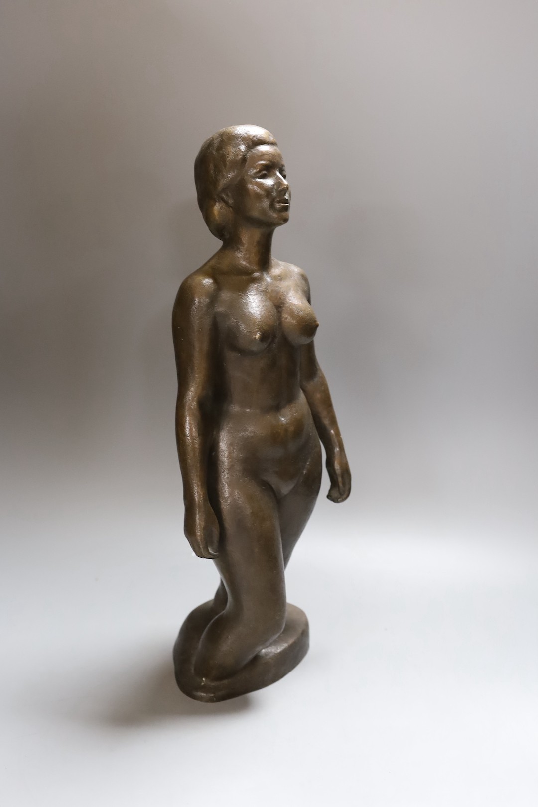 A bronze figure of a nude signed VN - 41cm high